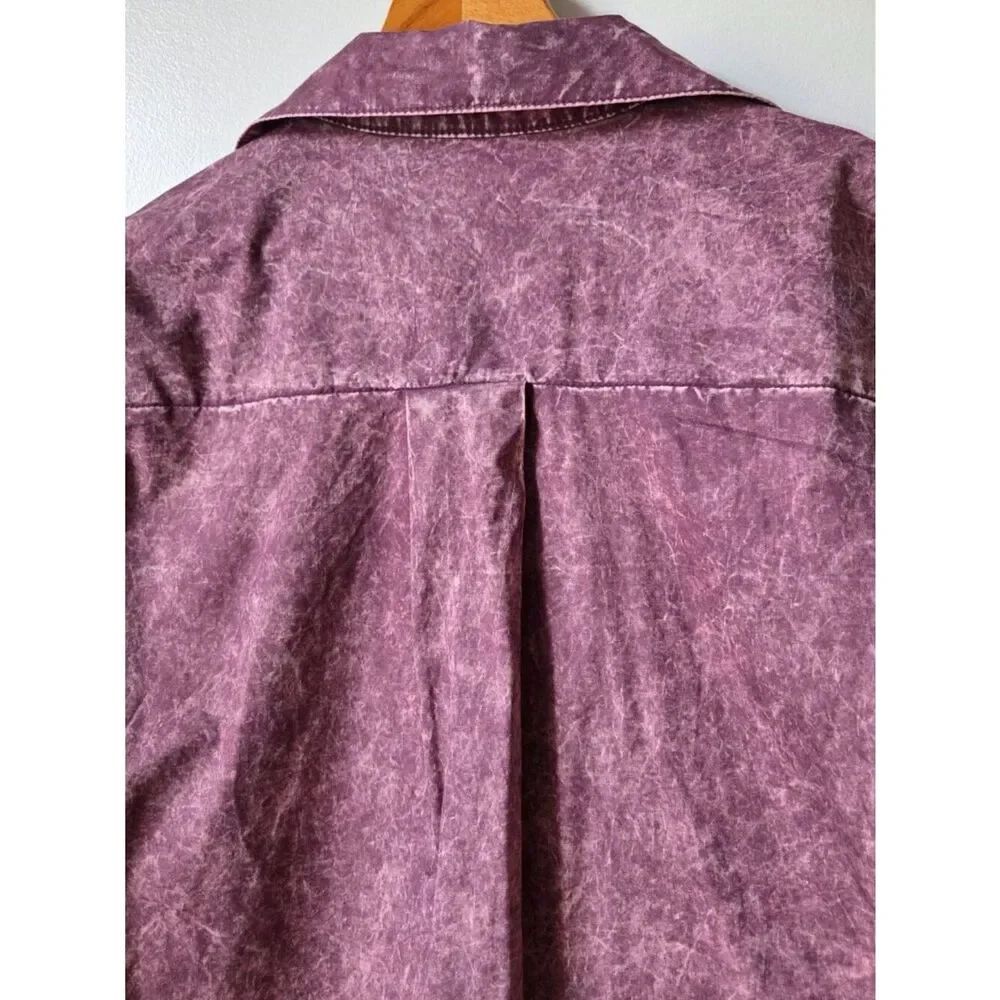 EUC LIKE NEW ZENANA ACID WASH AUBERGINE LONGSLEEVES BUTTONED SHIRT SIZE M - Picture 6 of 15